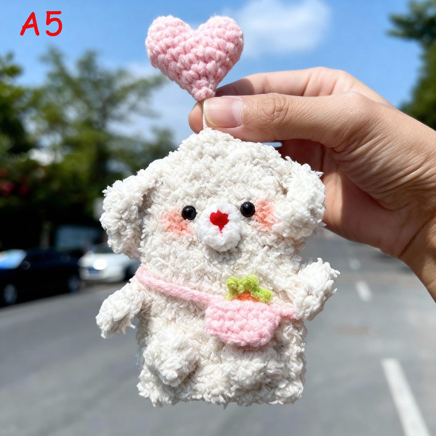 Handmade Plush Sausage Lips Pull-out design Car Key Cover, Cute Knitted Car Key Protector, Soft Keychain, Phone Charm, Bag Charm Gift