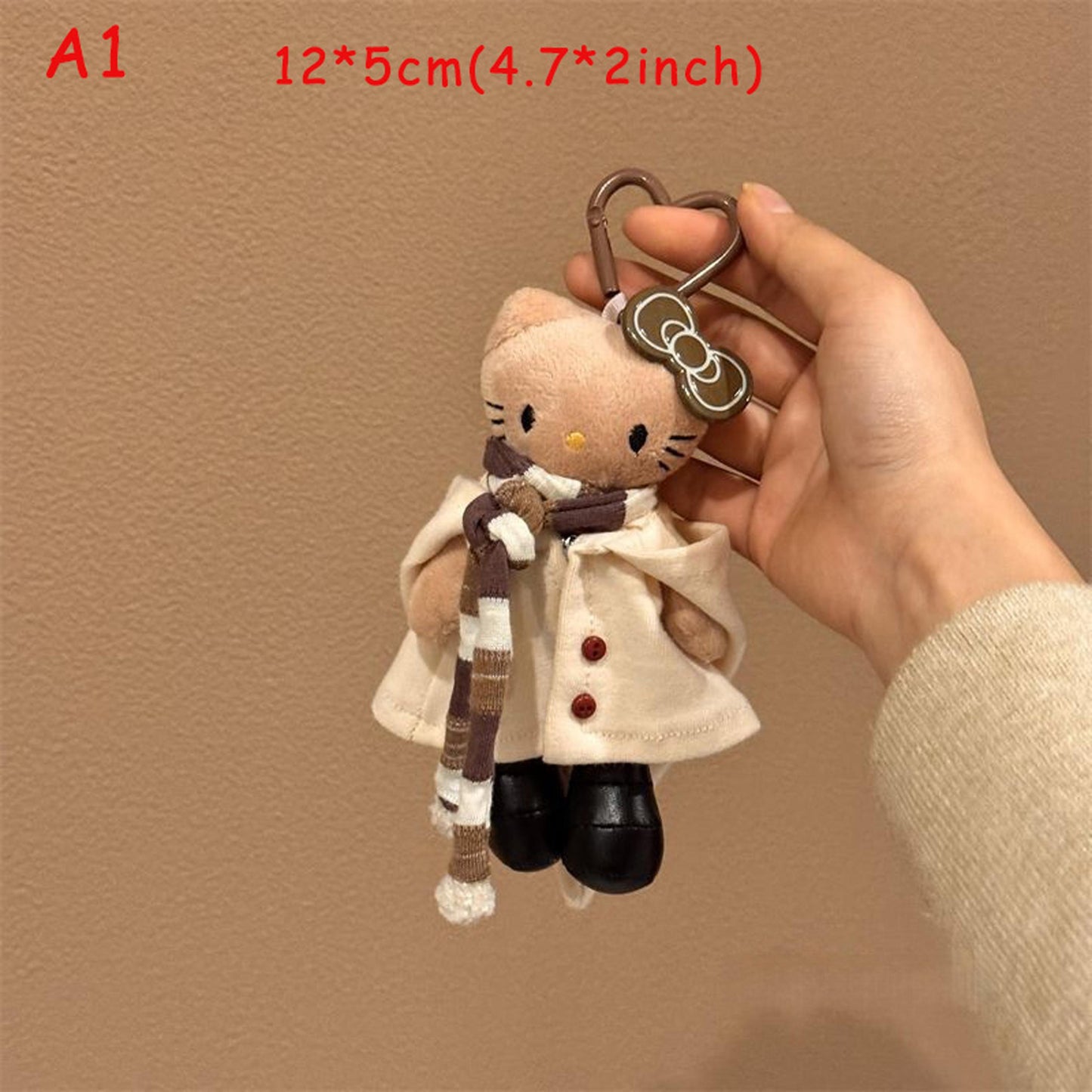 Handmade Knitted Plush Cat Keychain, Cute Kt Stuffed Animal Bag Charm, Aesthetic Backpack Pendant, Unique Gift