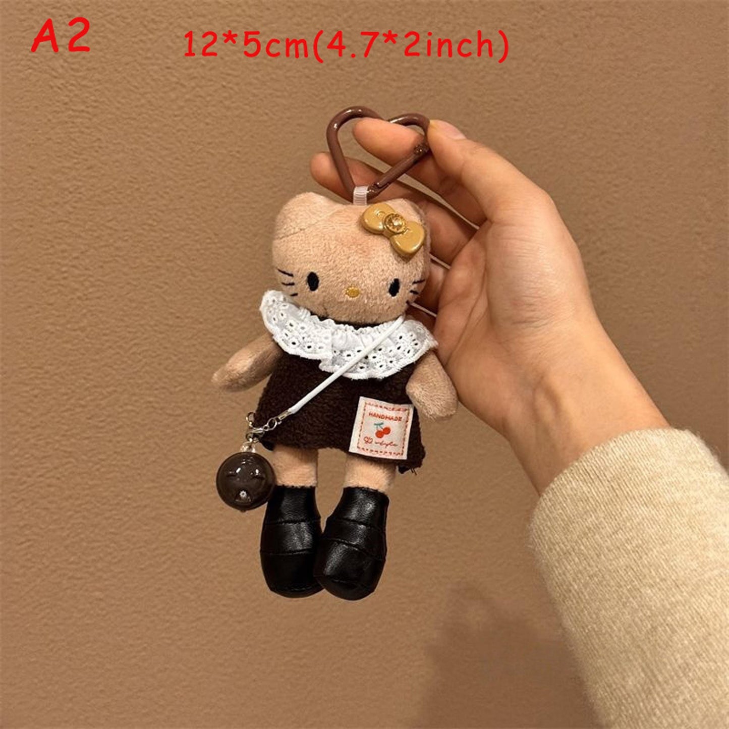 Handmade Knitted Plush Cat Keychain, Cute Kt Stuffed Animal Bag Charm, Aesthetic Backpack Pendant, Unique Gift