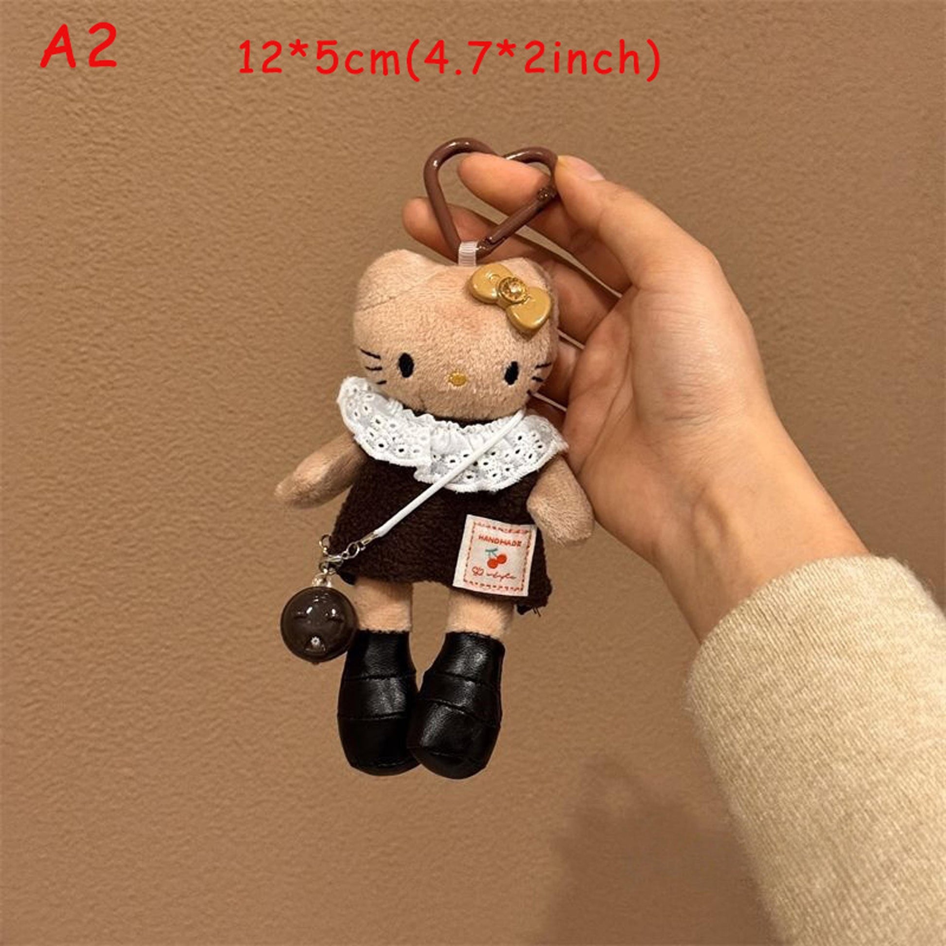 Handmade Knitted Plush Cat Keychain, Cute Kt Stuffed Animal Bag Charm, Aesthetic Backpack Pendant, Unique Gift