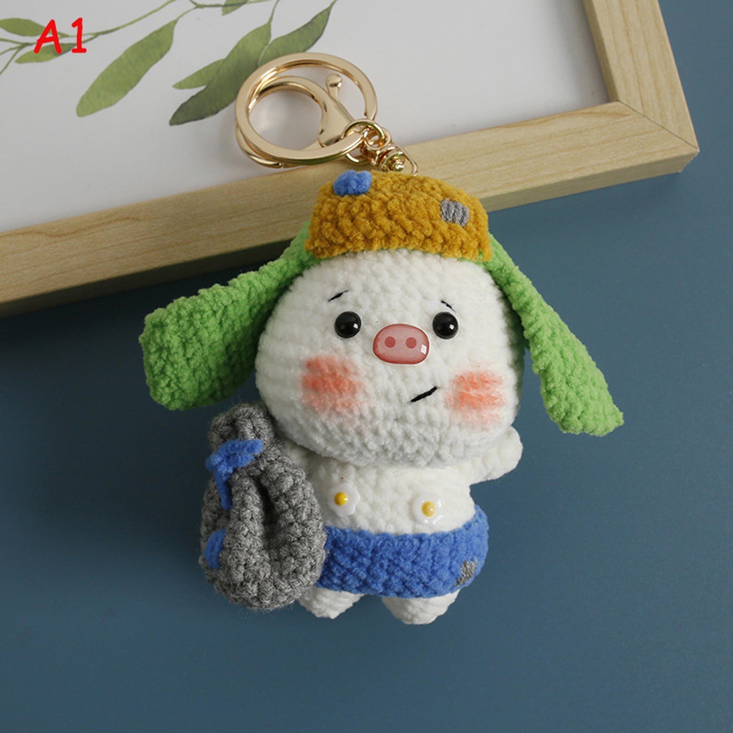 Handmade Crochet Animal Doll Keychain, Cute Amigurumi Yarn Plush Bag Charm, Kawaii Knitted Toy Pendant Gift