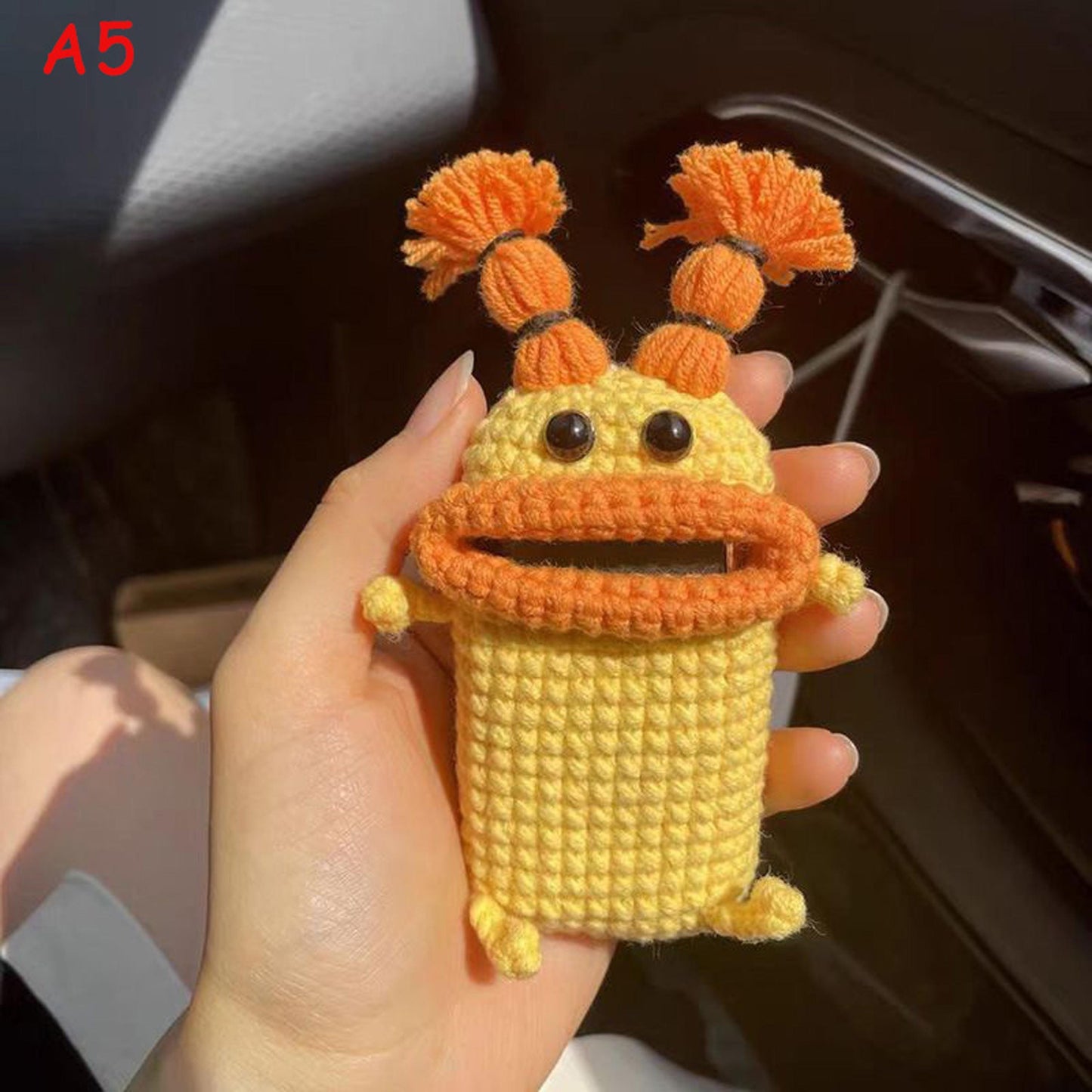 Handmade Crochet Cute Cartoon Car Key Cover, Knitted Keychain Key Case, Amigurumi Key Protector Bag Charm Gift