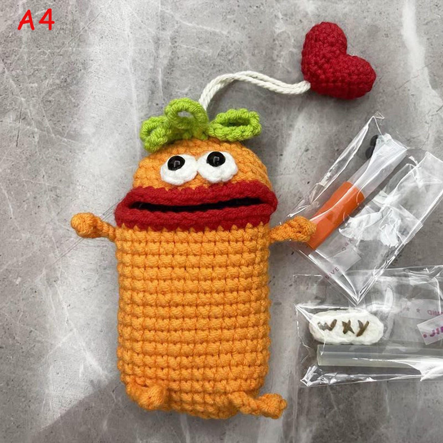 Handmade Crochet Cute Cartoon Car Key Cover, Knitted Keychain Key Case, Amigurumi Key Protector Bag Charm Gift