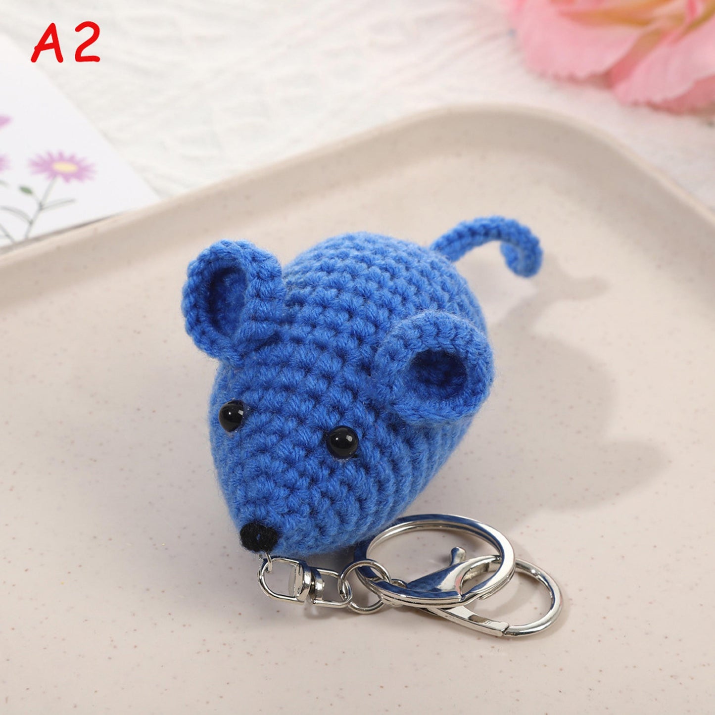 Handmade Crochet Mouse Keychain, Cute Amigurumi Animal Key Ring, Bag Charm, Phone Charm, Gift for Kids & Friends