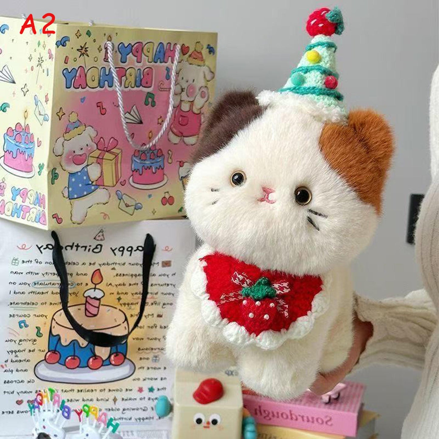 Handmade Plush Cat Doll, Soft Crochet Kitty Stuffed Toy, Cute Comfort Animal, Cozy Birthday Gift,Gift for Cat Lovers