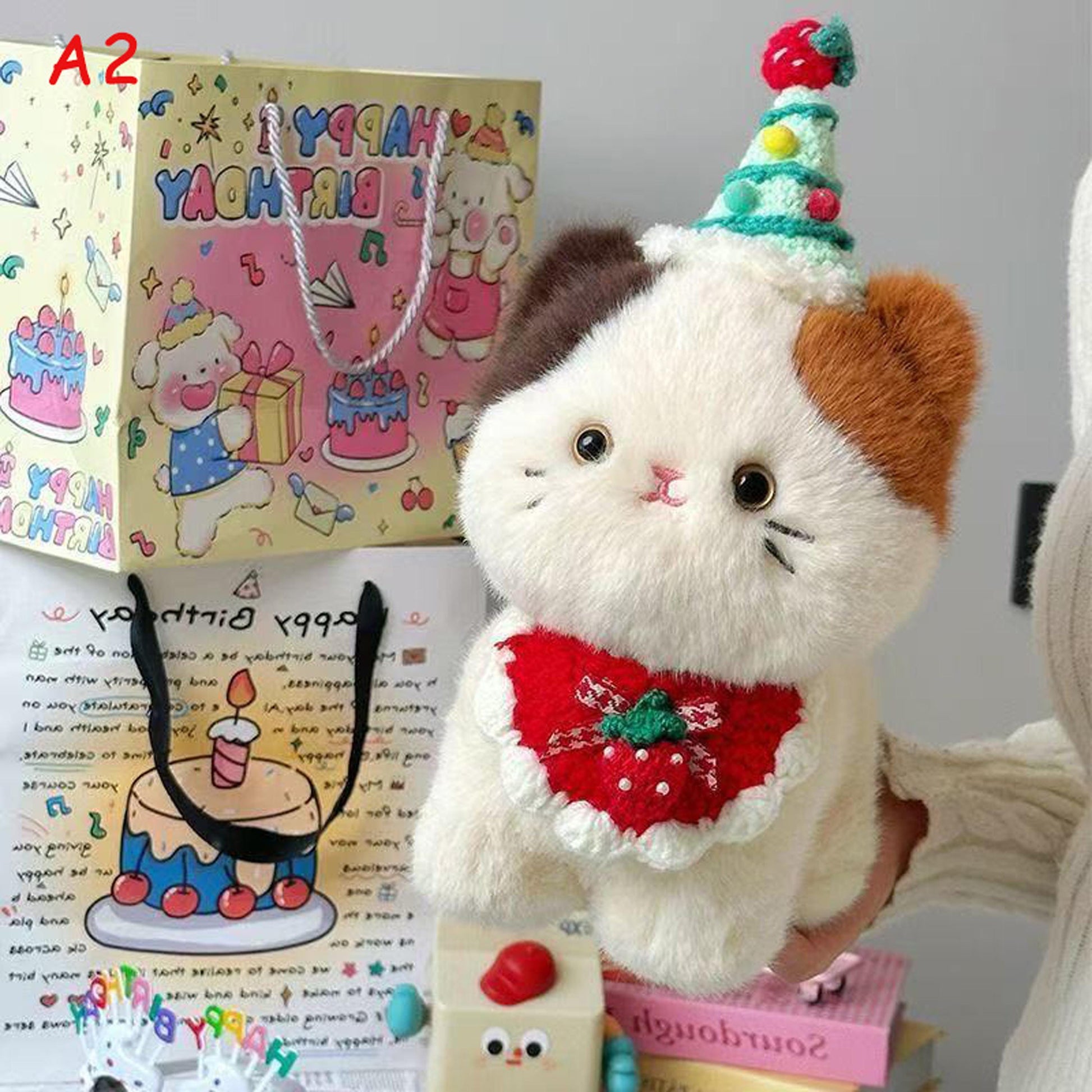 Handmade Plush Cat Doll, Soft Crochet Kitty Stuffed Toy, Cute Comfort Animal, Cozy Birthday Gift,Gift for Cat Lovers