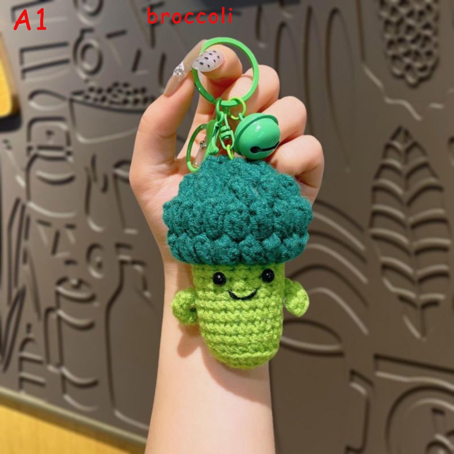 Handmade Crochet Fruit & Vegetable Keychain, Cute Amigurumi Food Charm, Yarn Knitted Keyring, Bag Pendant, Small Gift