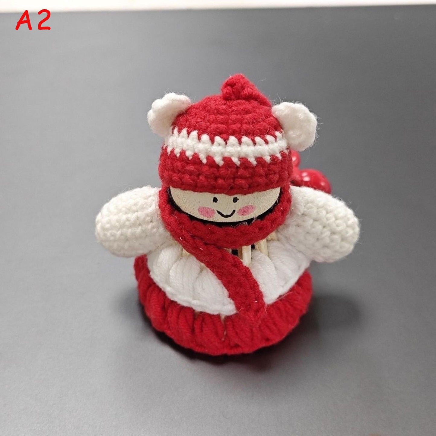 Handmade Crochet Snowman Shuttlecock Keychain, Cute Yarn Knit Winter Bag Charm, Phone Pendant, Christmas Gift Idea