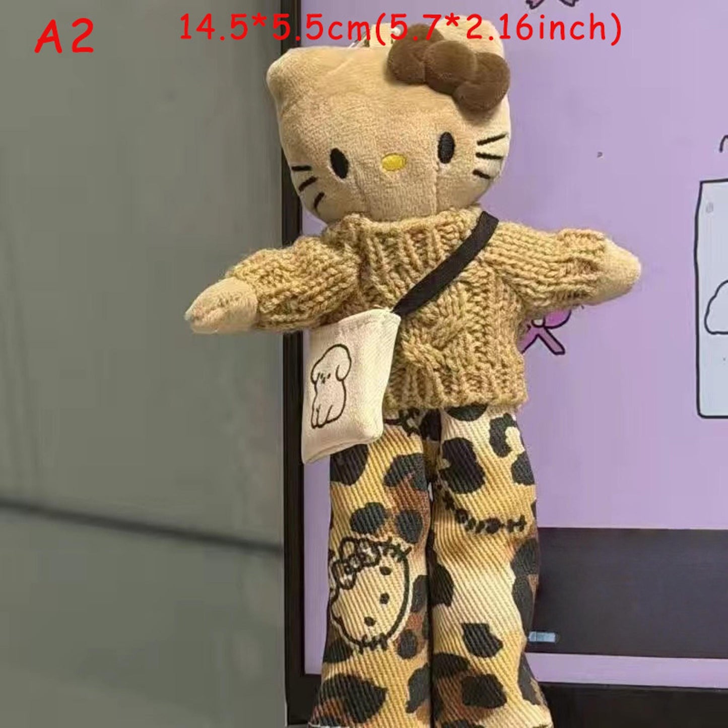 Handmade Plush Cat Keychain, Knitted Cat Doll Bag Charm, Cute Kt Stuffed Animal Bag Charm Phone Charm, Cozy Handmade Gift