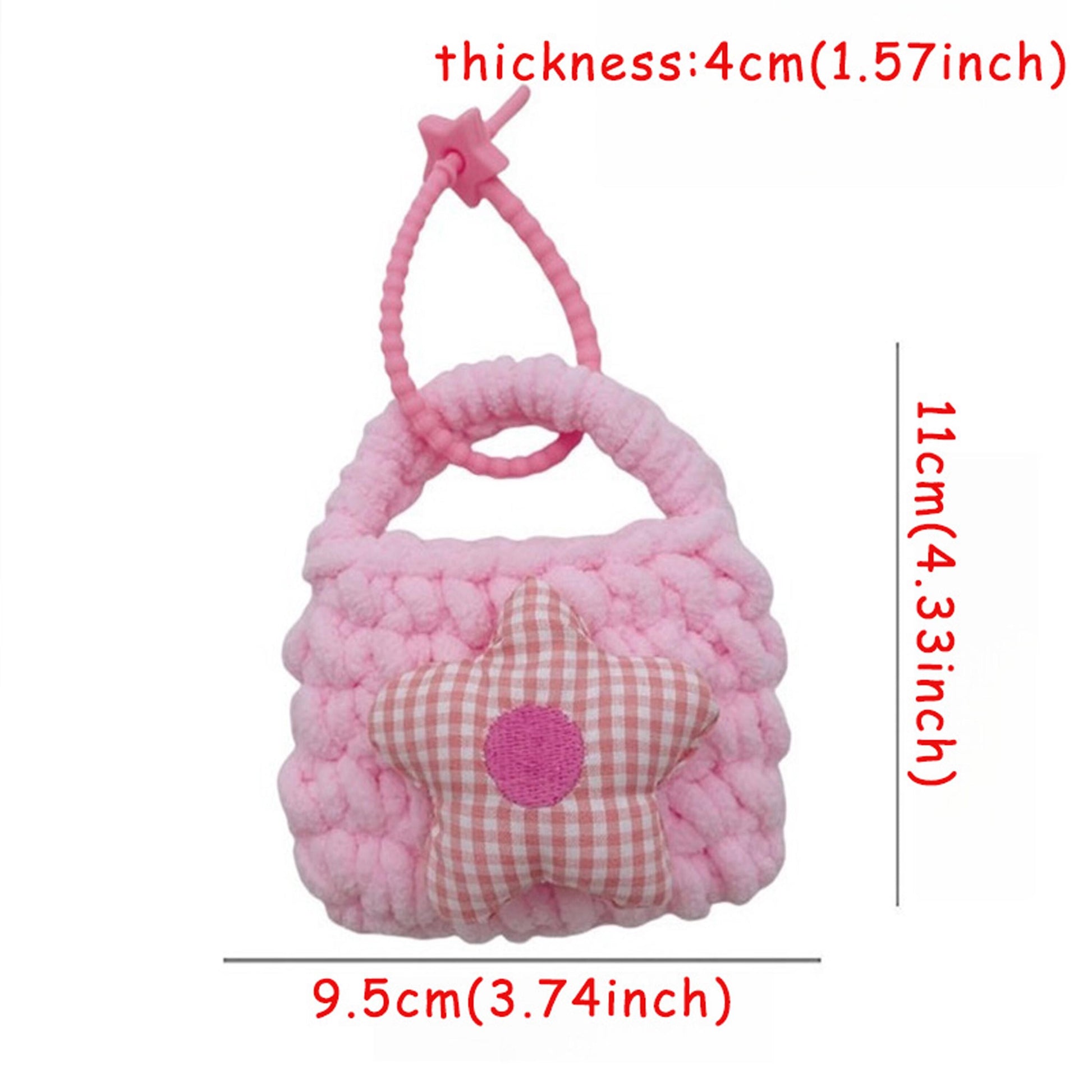 Handmade Crochet Mini Coin Purse, Cute Flower Knit Wallet, Kids Small Pouch, Bluetooth Earbuds Case, Keychain Bag Charm Gift