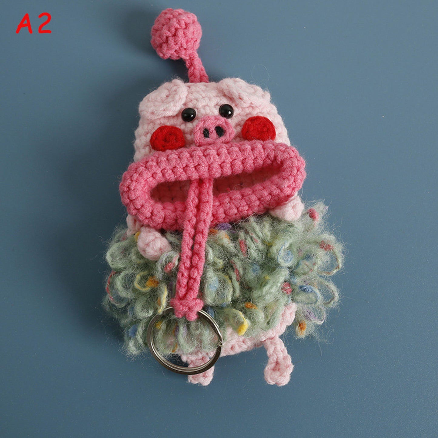 Handmade Cute Sausage Lips Crochet Key Case, Cartoon Car Key Cover, Kawaii Keychain, Bag Charm, Phone Charm Gift,Birthday gift