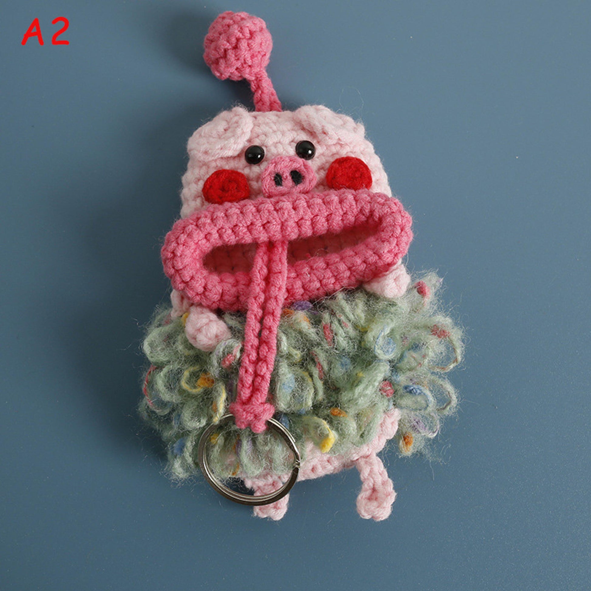 Handmade Cute Sausage Lips Crochet Key Case, Cartoon Car Key Cover, Kawaii Keychain, Bag Charm, Phone Charm Gift,Birthday gift