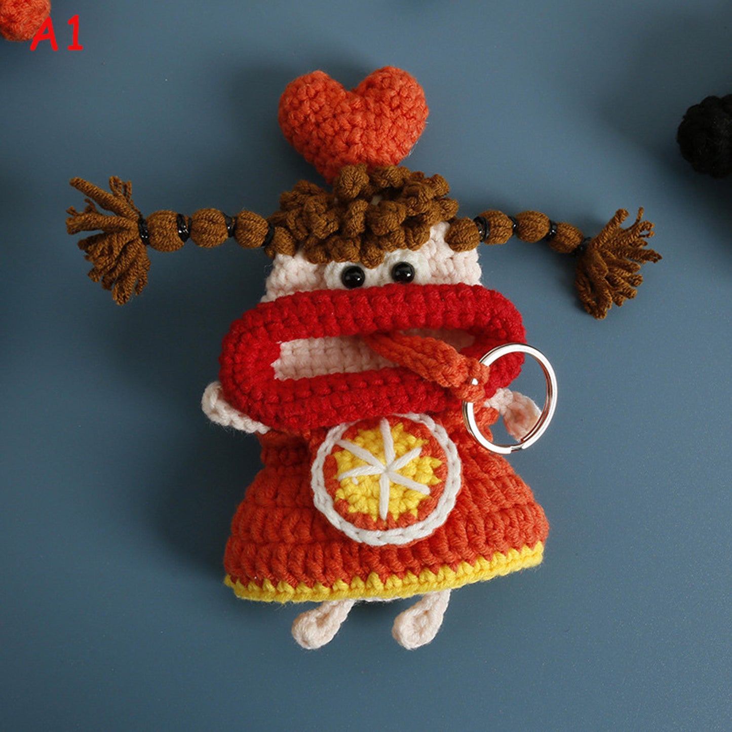 Handmade Crochet Cartoon Sausage Mouth Key Pouch, Cute Knitted Keychain Bag Charm, Phone Charm Gift,keychain,bag charm