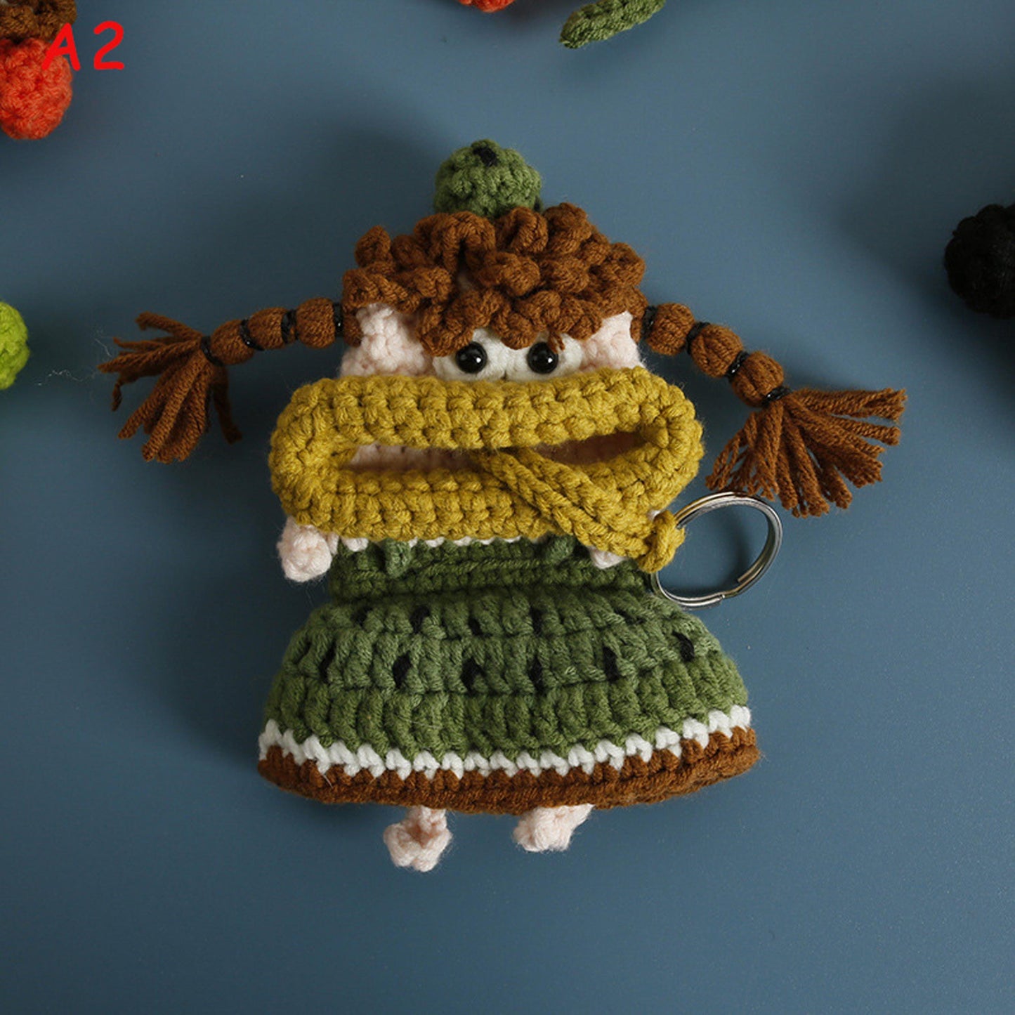 Handmade Crochet Cartoon Sausage Mouth Key Pouch, Cute Knitted Keychain Bag Charm, Phone Charm Gift,keychain,bag charm