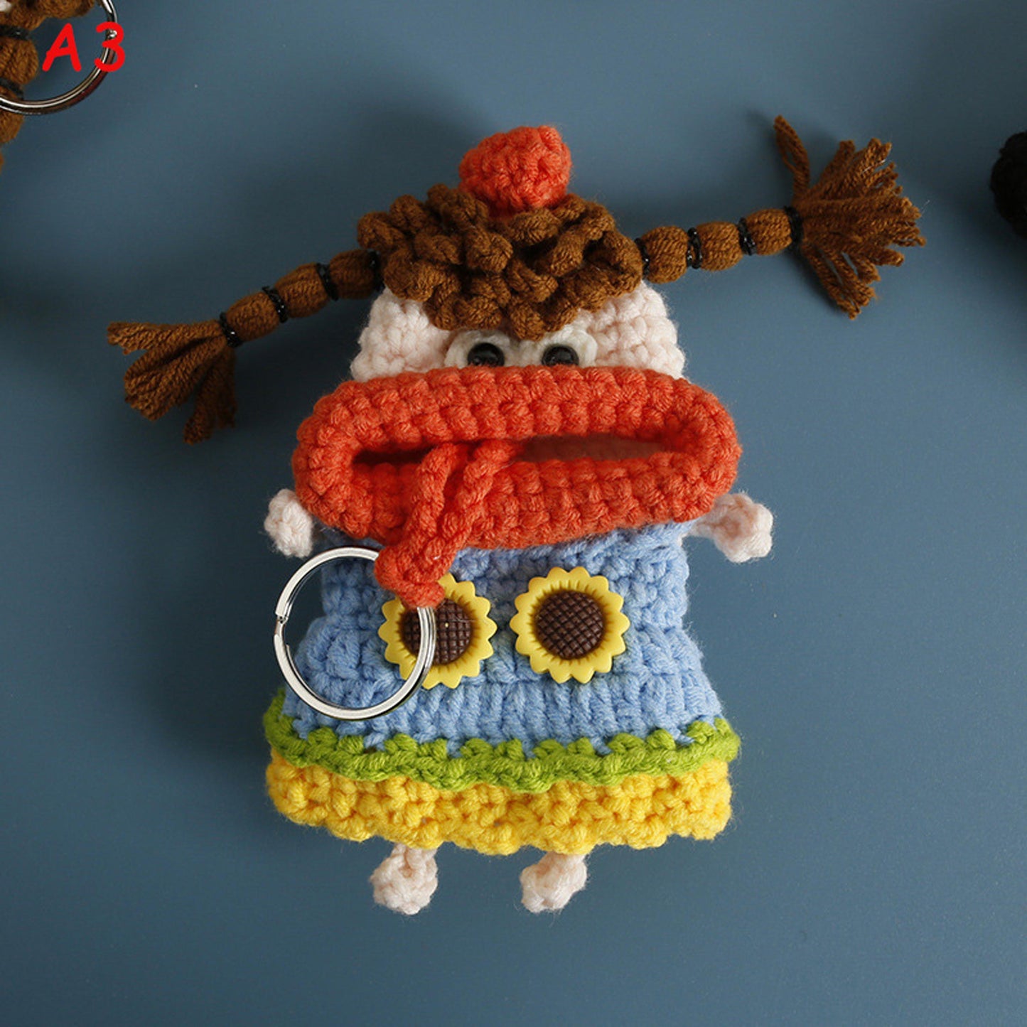 Handmade Crochet Cartoon Sausage Mouth Key Pouch, Cute Knitted Keychain Bag Charm, Phone Charm Gift,keychain,bag charm