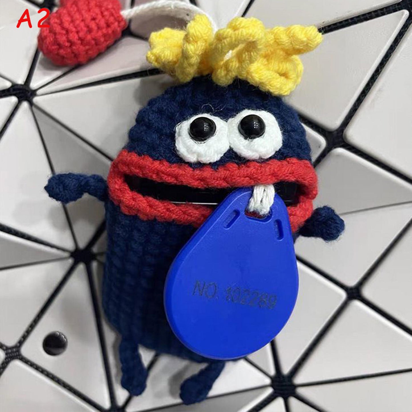 Handmade Crochet Cute Cartoon Car Key Cover, Knitted Keychain Key Case, Amigurumi Key Protector Bag Charm Gift