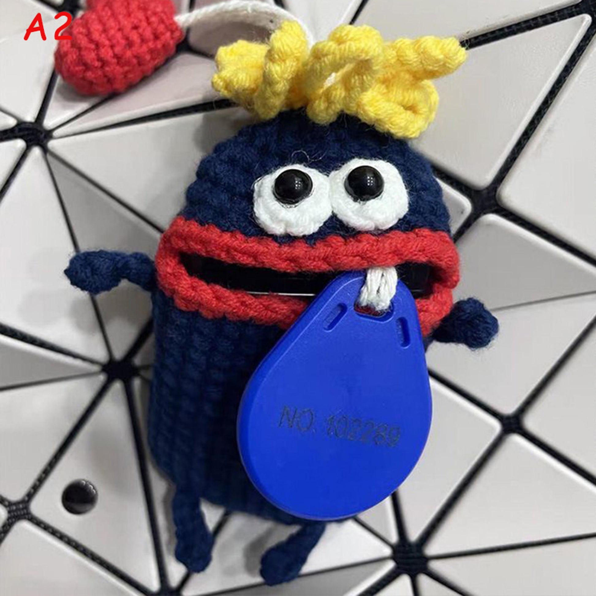 Handmade Crochet Cute Cartoon Car Key Cover, Knitted Keychain Key Case, Amigurumi Key Protector Bag Charm Gift