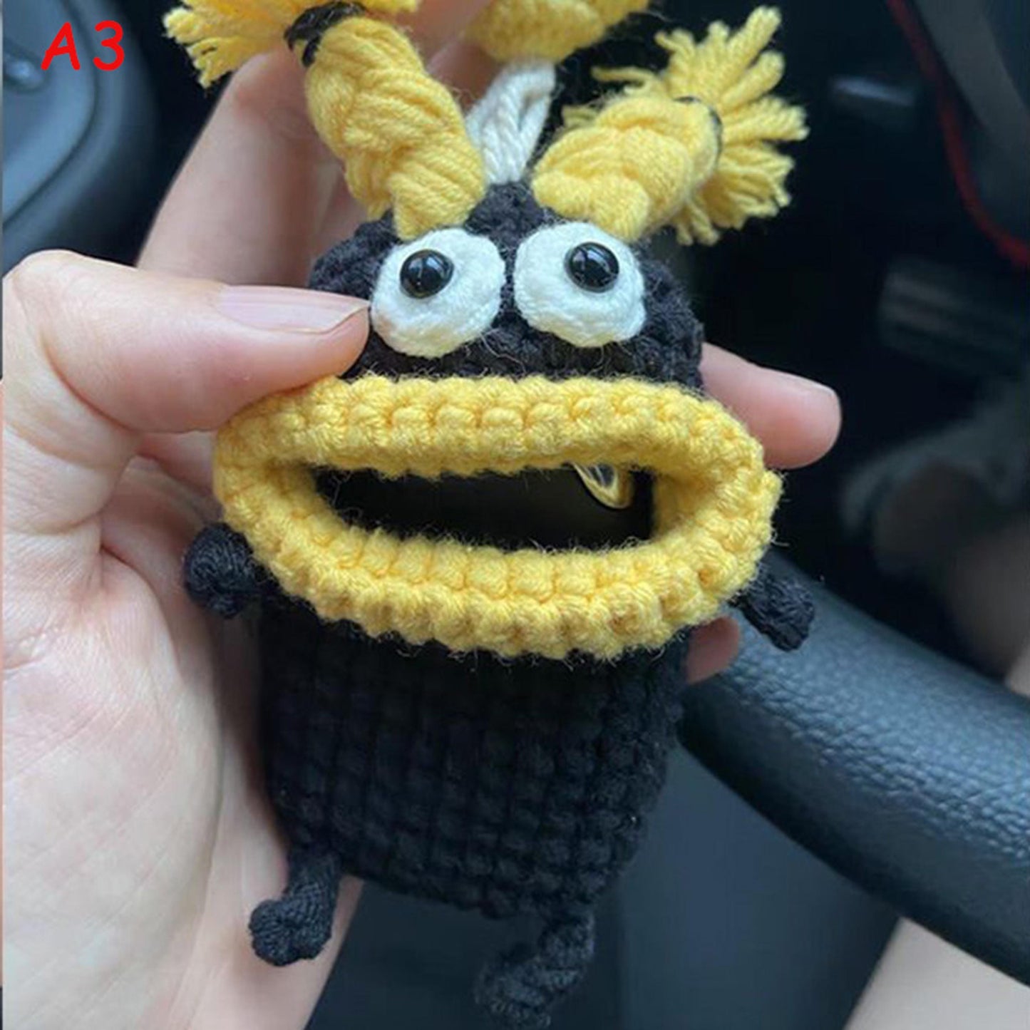 Handmade Crochet Cute Cartoon Car Key Cover, Knitted Keychain Key Case, Amigurumi Key Protector Bag Charm Gift