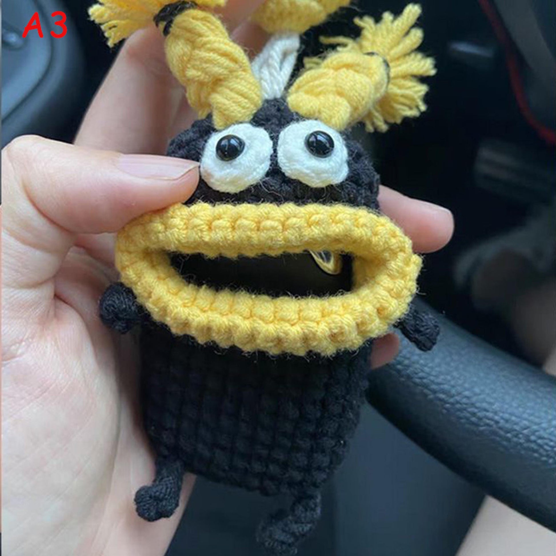 Handmade Crochet Cute Cartoon Car Key Cover, Knitted Keychain Key Case, Amigurumi Key Protector Bag Charm Gift