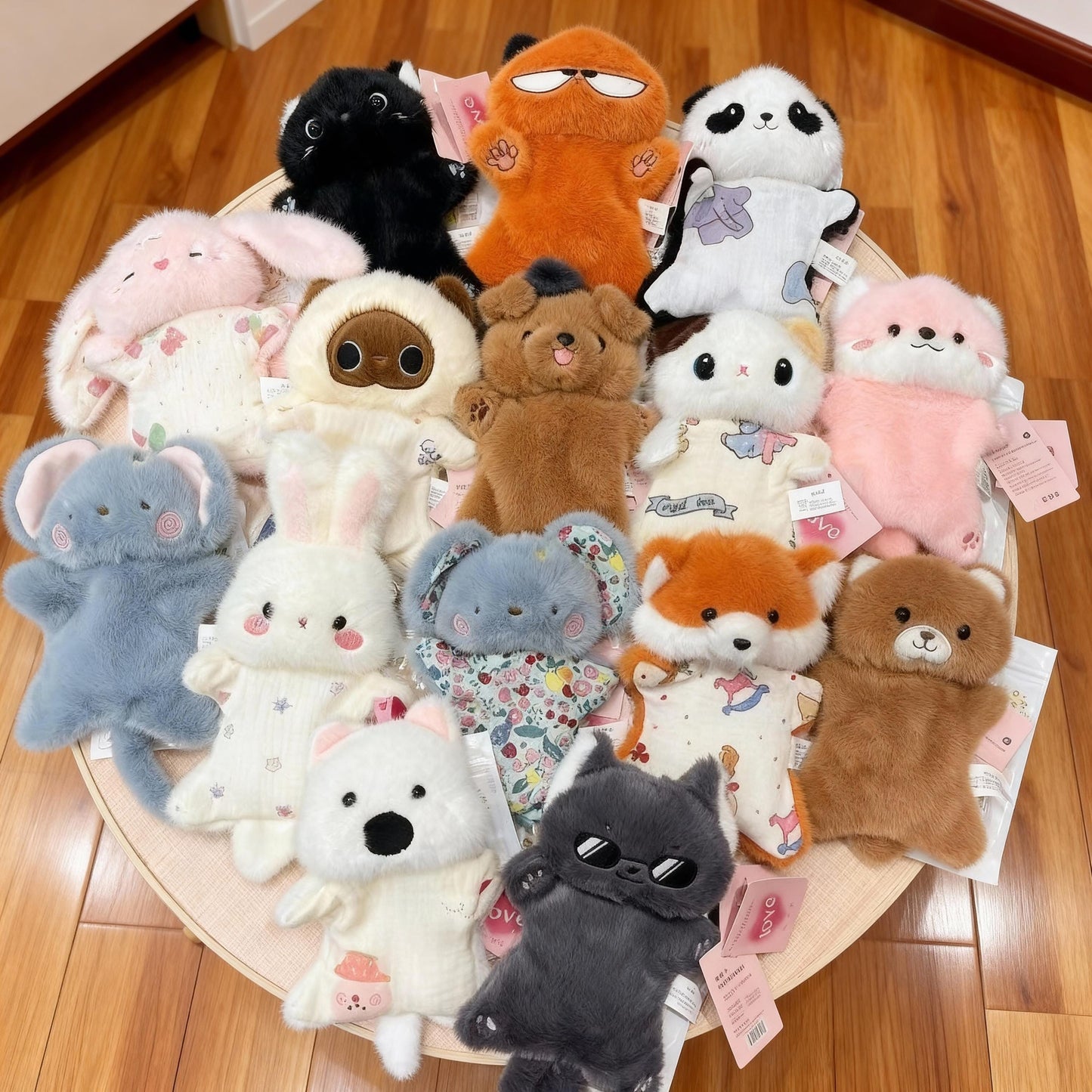 Handmade Plush Stress Relief Animal Doll, Cute Cat Dog Fidget Toy, Soft Squeeze Comfort Toy with Bean Bag, Anxiety Relief Gift