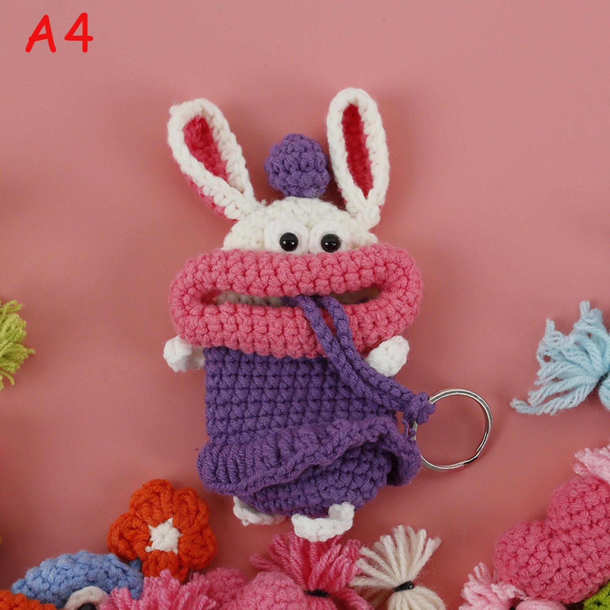 Handmade Cute Crochet Sausage Lips Key Case, Funny Amigurumi Car Key Holder, Key Protector, Bag Charm, Phone Charm Gift