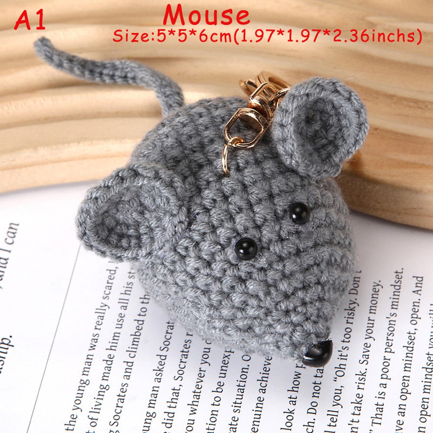 Handmade Crochet Cat and Mouse Keychain, Cute Amigurumi Animal Keyring, Bag Charm, Phone Charm, Gift for Cat Lovers