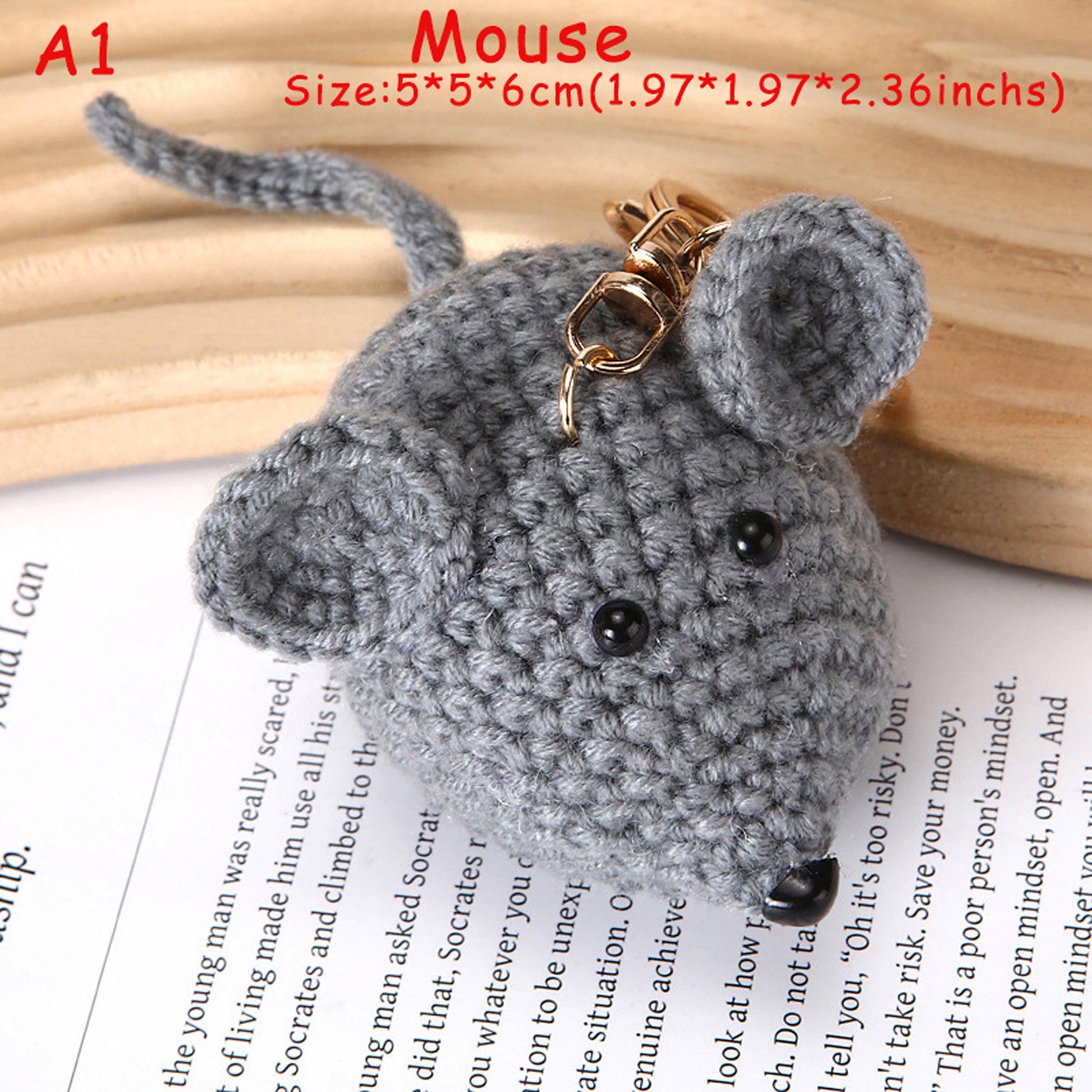 Handmade Crochet Cat and Mouse Keychain, Cute Amigurumi Animal Keyring, Bag Charm, Phone Charm, Gift for Cat Lovers