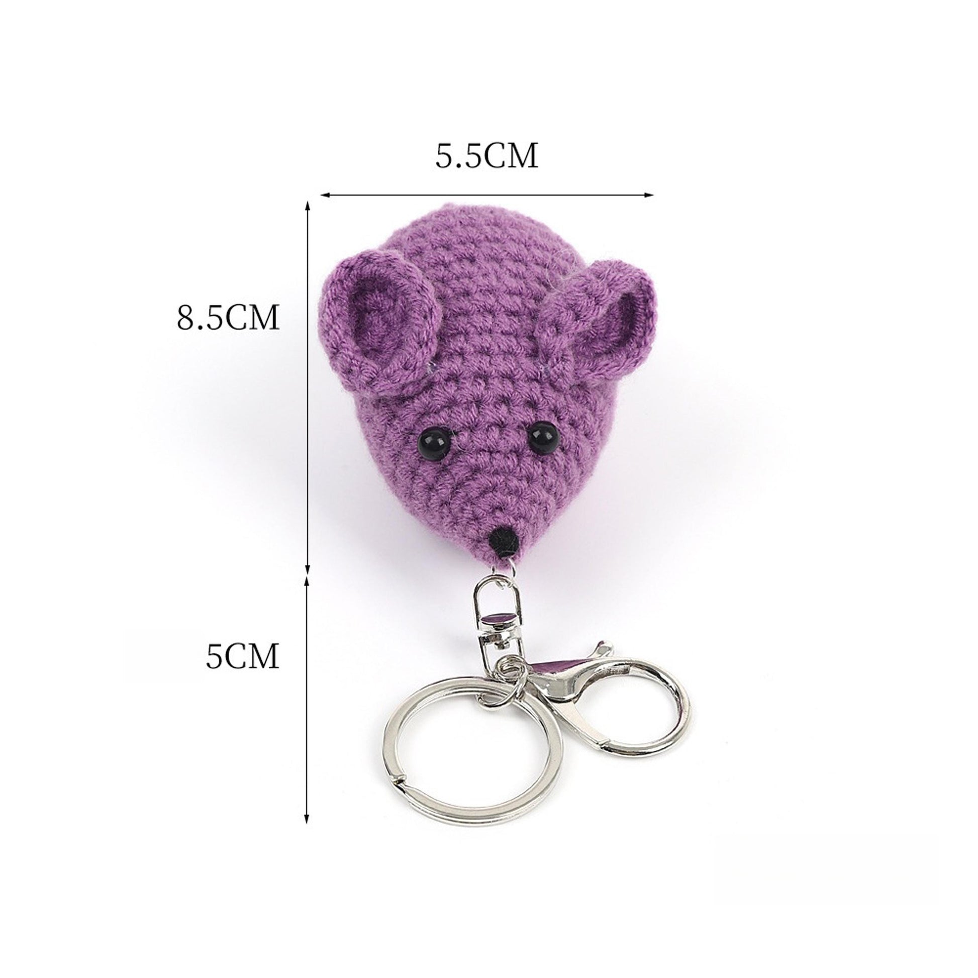 Handmade Crochet Mouse Keychain, Cute Amigurumi Animal Key Ring, Bag Charm, Phone Charm, Gift for Kids & Friends