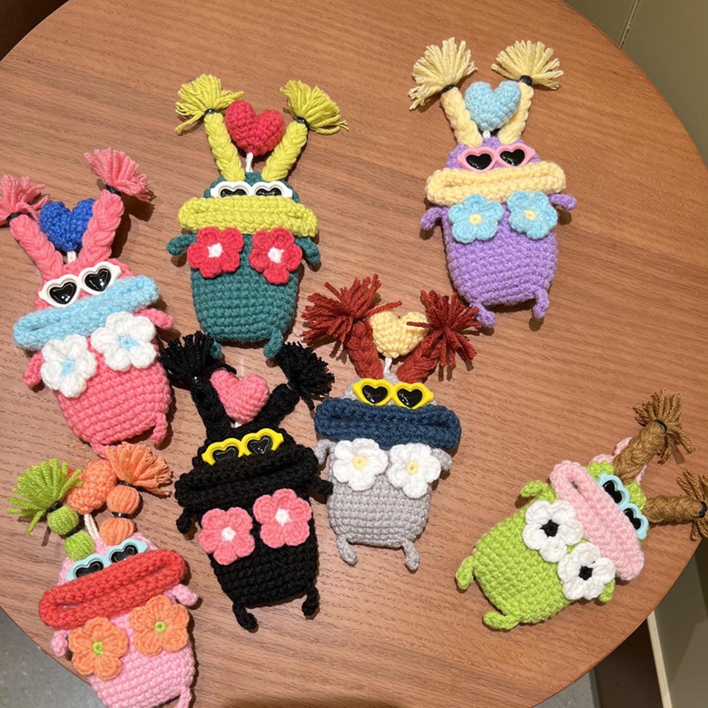 Handmade Crochet Car Key Cover Case, Cute Sausage Lips Key Fob Holder, Yarn Knitted Auto Remote Key Protector, Electric Scooter Key Pouch