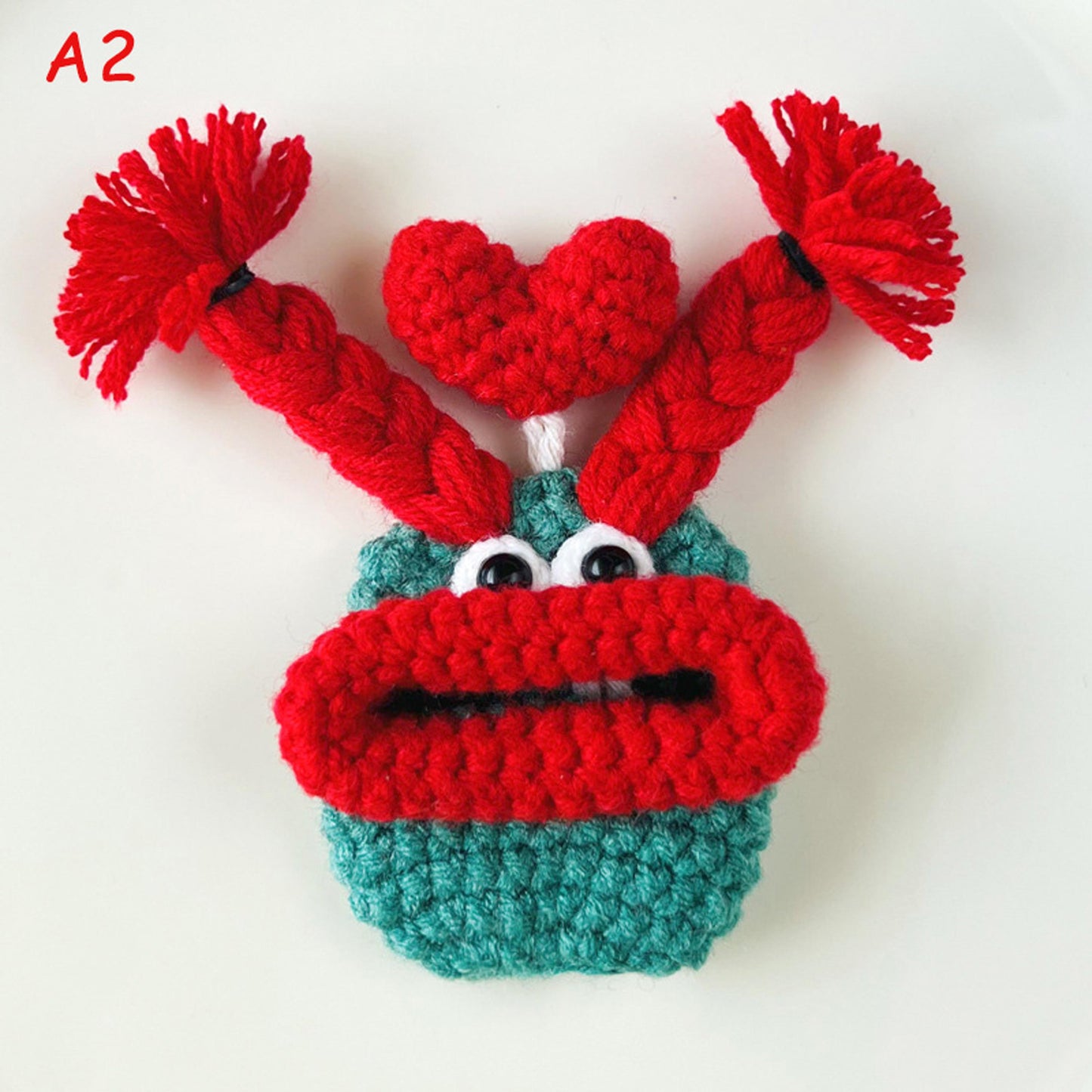 Handmade Crochet Cute Sausage Mouth Key Pouch, Funny Amigurumi Key Case Card Holder, Kawaii Keychain Phone Charm Bag Pendant Gift