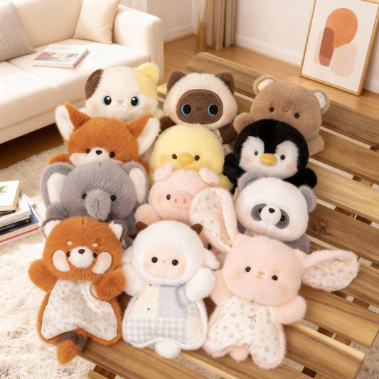 Handmade Knitted Plush Squeeze Stress Toy Bag,Stress Relief Squeeze Toy, Cute Cat & Dog Animal Doll, Soft Fidget Sensory Toy Gift