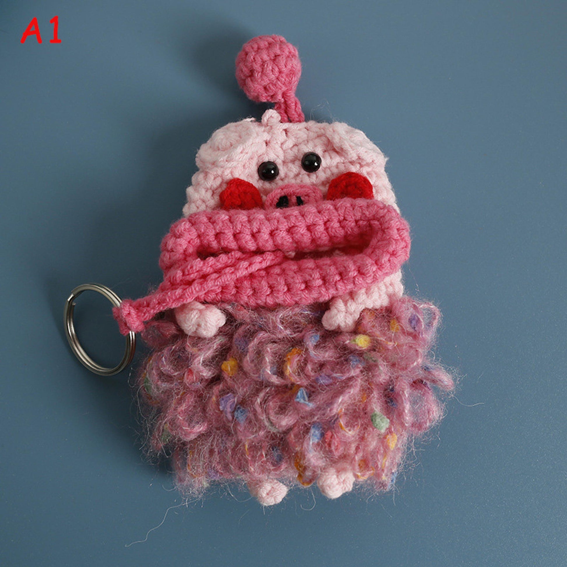 Handmade Cute Sausage Lips Crochet Key Case, Cartoon Car Key Cover, Kawaii Keychain, Bag Charm, Phone Charm Gift,Birthday gift