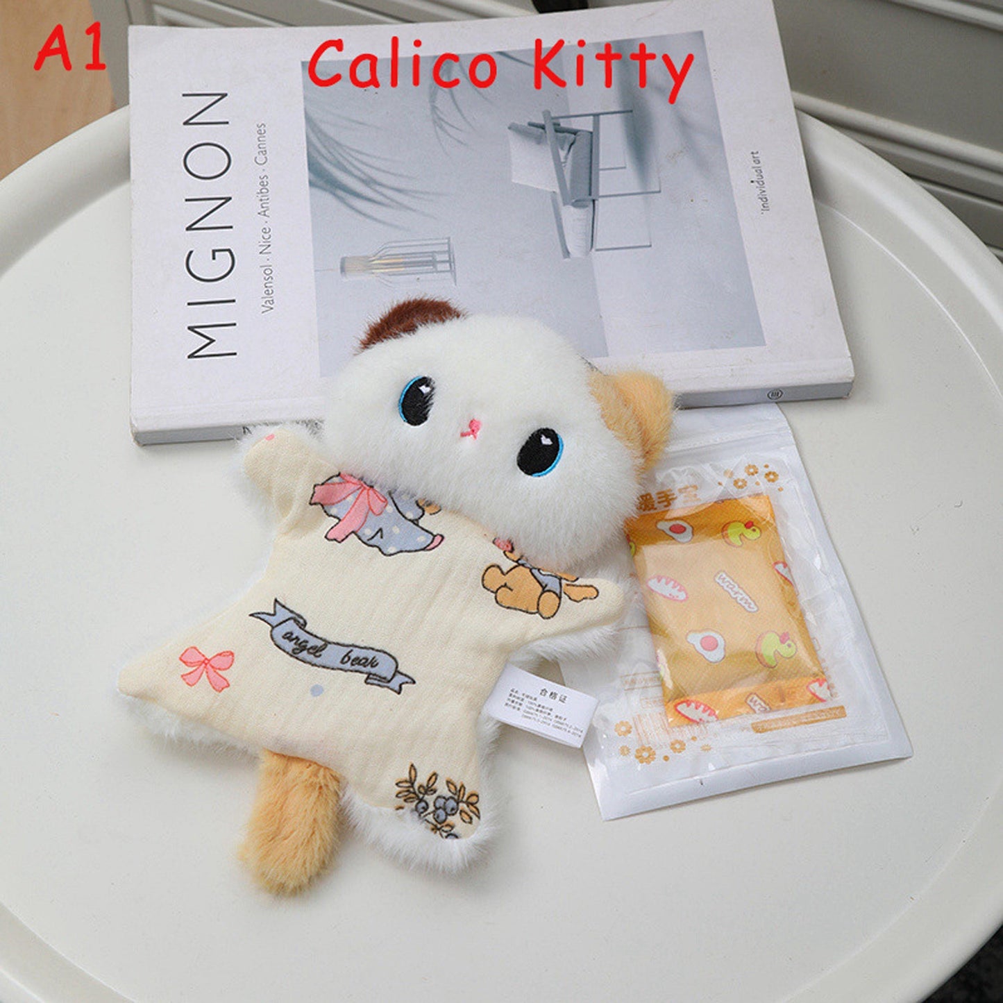 Handmade Plush Stress Relief Animal Doll, Cute Cat Dog Fidget Toy, Soft Squeeze Comfort Toy with Bean Bag, Anxiety Relief Gift