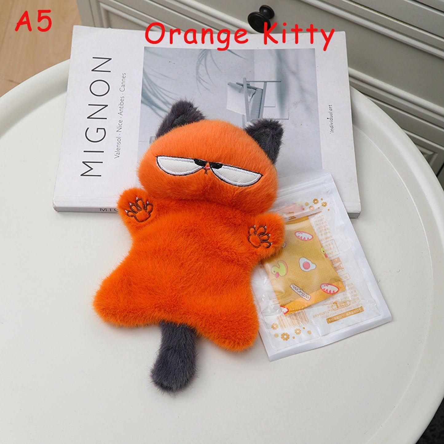 Handmade Plush Stress Relief Animal Doll, Cute Cat Dog Fidget Toy, Soft Squeeze Comfort Toy with Bean Bag, Anxiety Relief Gift