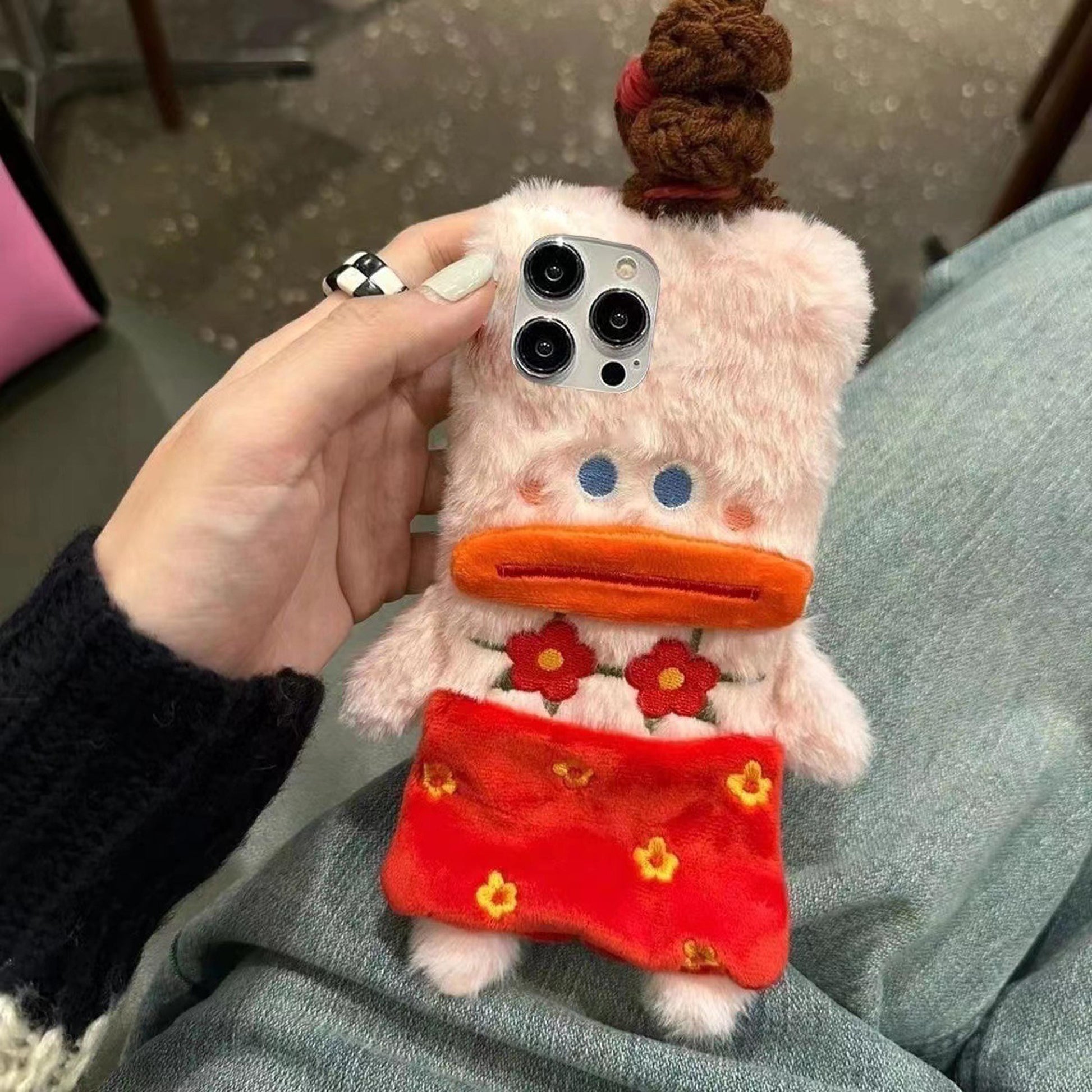 Handmade Plush Funny Sausage Lips iPhone Phone Case Compatible with All iPhone Models, Kawaii Cartoon Phone Case Gift,iPhone 17,iPhone 17PRO
