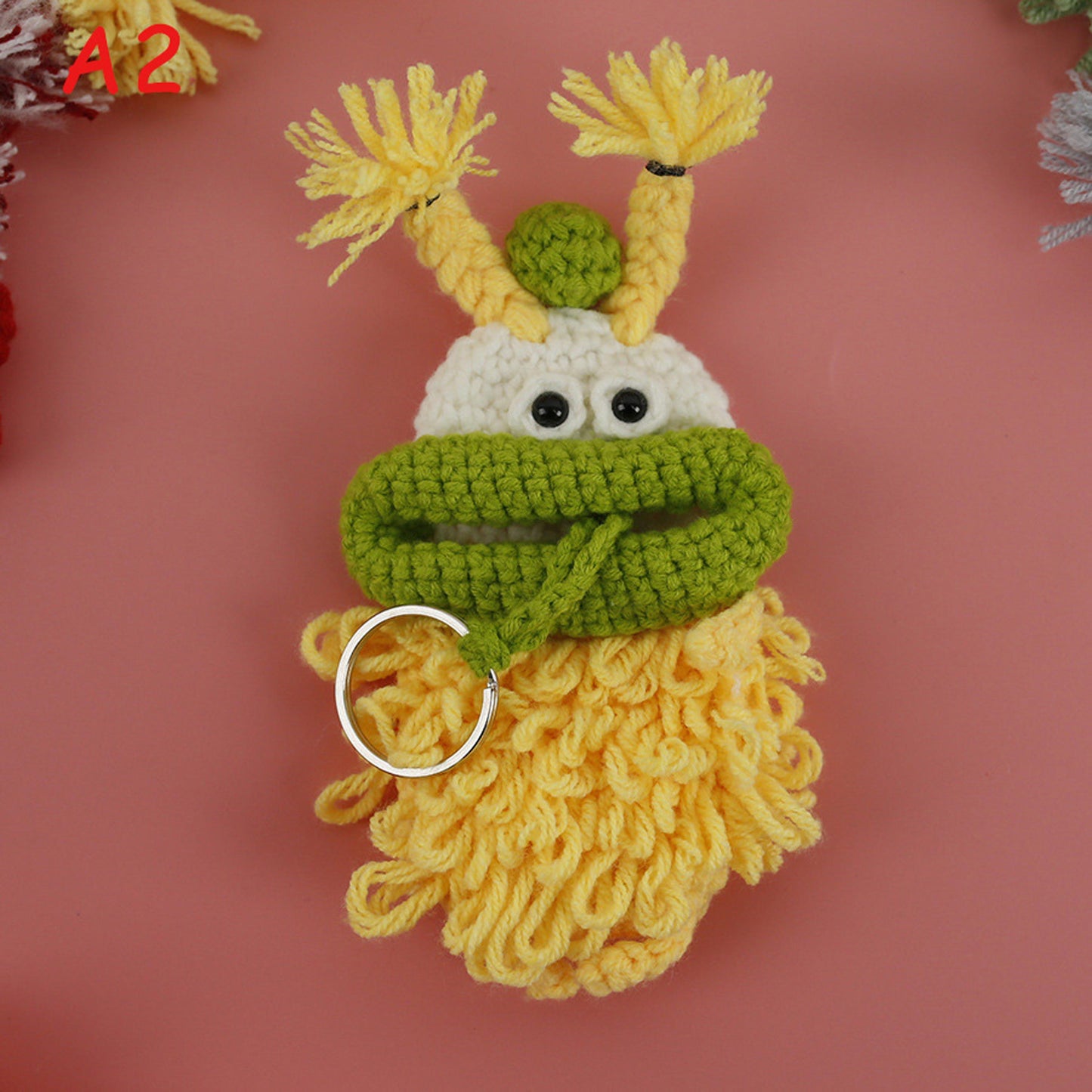 Handmade Crochet Sausage Lips Key Pouch, Knitted Key Holder Case, Cute Big Mouth Girl,Yarn Key Protector, Bag Charm, Funny Keychain Gift