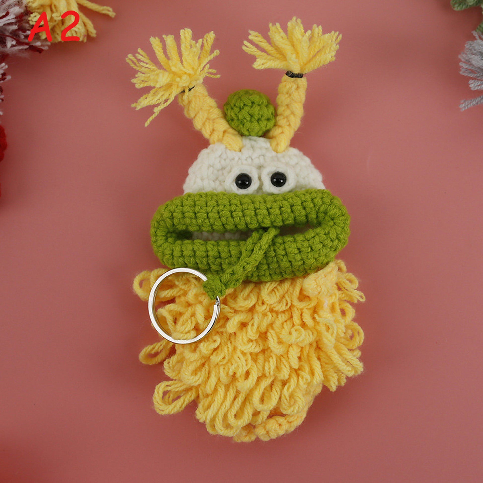 Handmade Crochet Sausage Lips Key Pouch, Knitted Key Holder Case, Cute Big Mouth Girl,Yarn Key Protector, Bag Charm, Funny Keychain Gift
