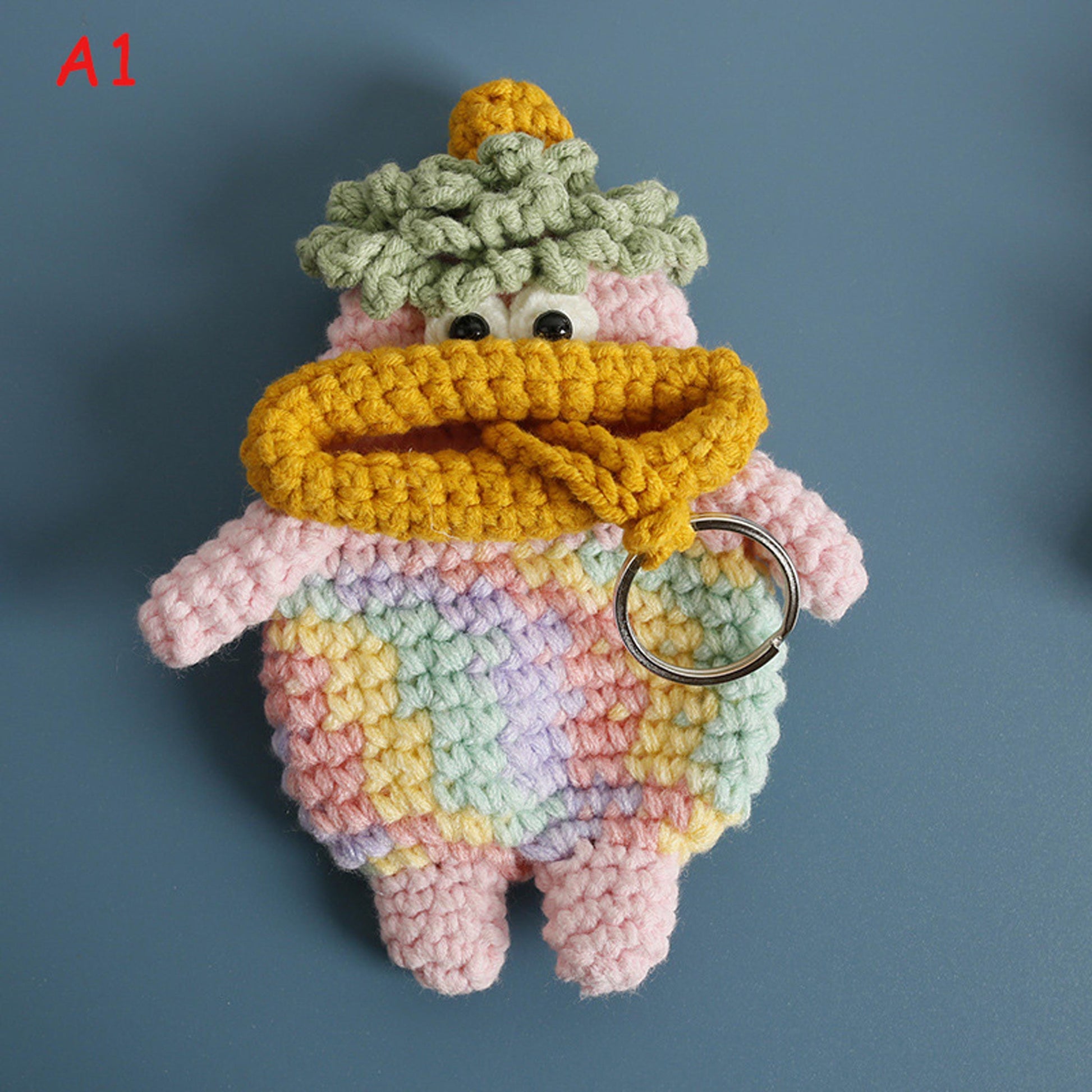Handmade Crochet Funny Sausage Lips Key Holder, Knit Drawstring Key Pouch, Cute Amigurumi Keychain, Bag Charm Gift,Quirky Yarn Key Case