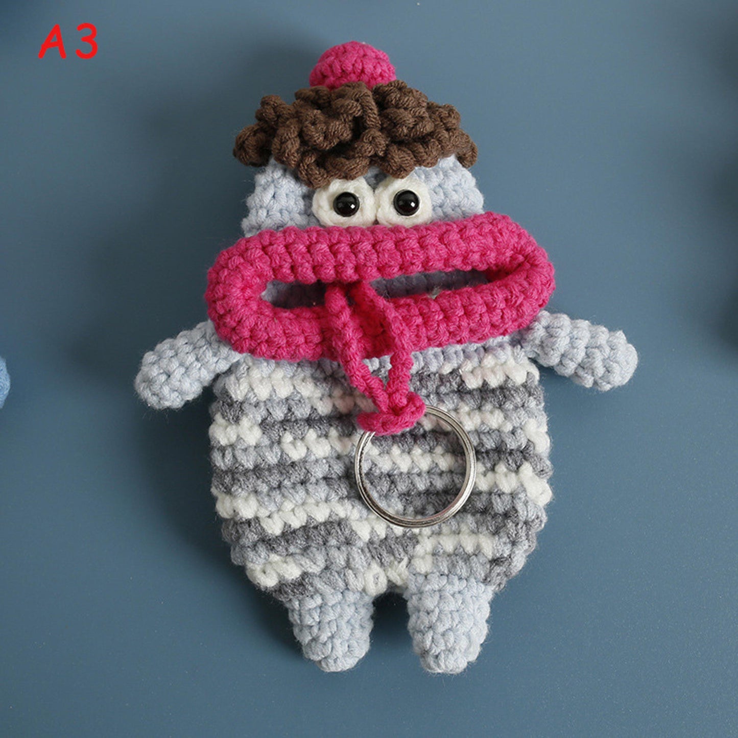 Handmade Crochet Funny Sausage Lips Key Holder, Knit Drawstring Key Pouch, Cute Amigurumi Keychain, Bag Charm Gift,Quirky Yarn Key Case
