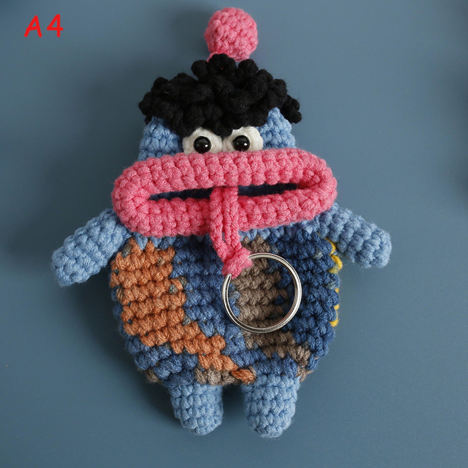 Handmade Crochet Funny Sausage Lips Key Holder, Knit Drawstring Key Pouch, Cute Amigurumi Keychain, Bag Charm Gift,Quirky Yarn Key Case