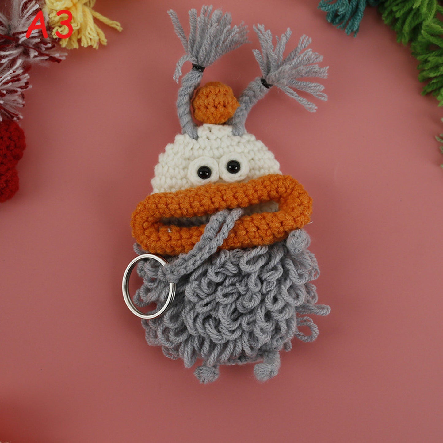 Handmade Knitted Sausage Lips Car Key Cover, Crochet Yarn Key Protector, Cute Big Mouth Girl Bag Charm, Handwoven Key Holder, Gift for Her