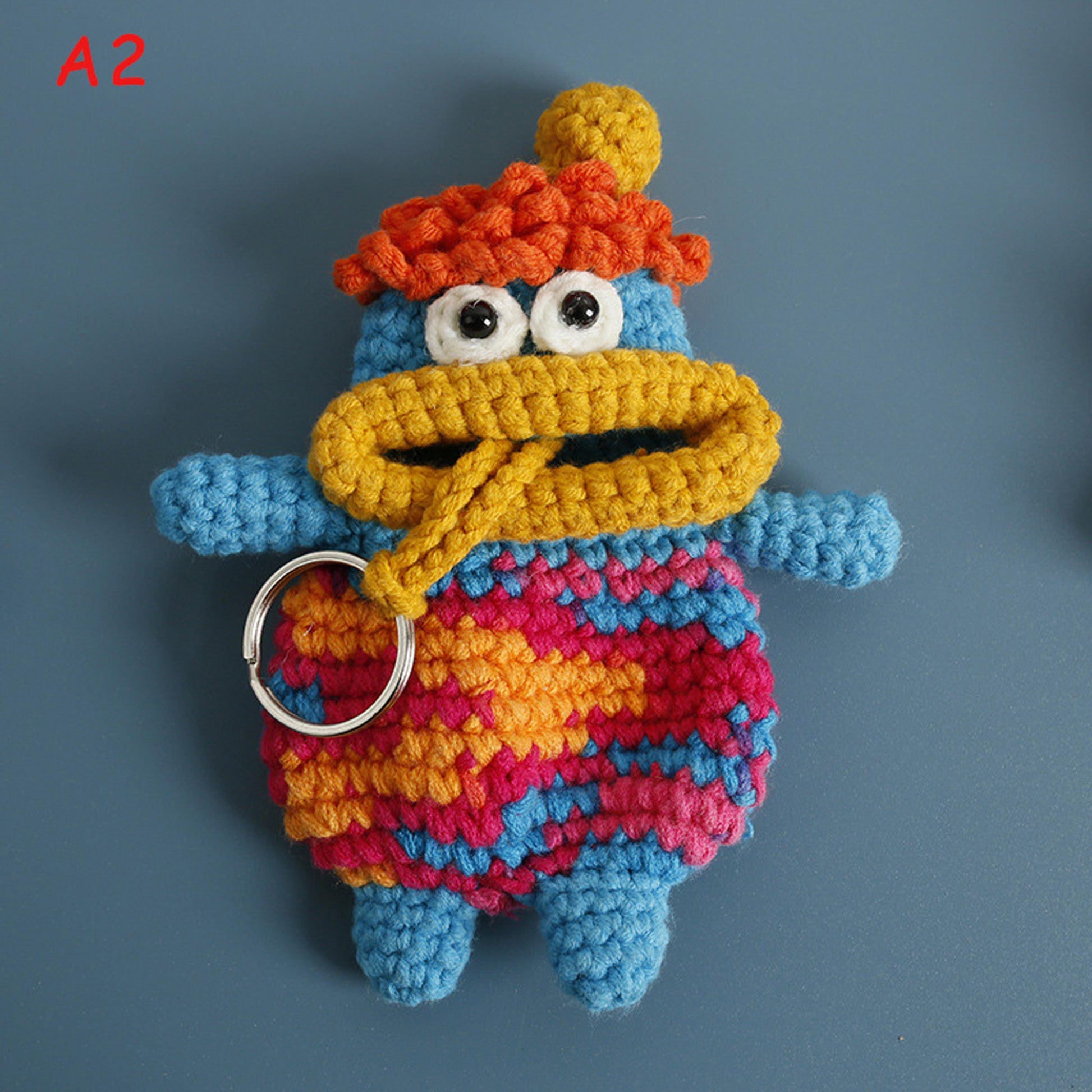 Handmade Crochet Funny Sausage Lips Key Holder, Knit Drawstring Key Pouch, Cute Amigurumi Keychain, Bag Charm Gift,Quirky Yarn Key Case