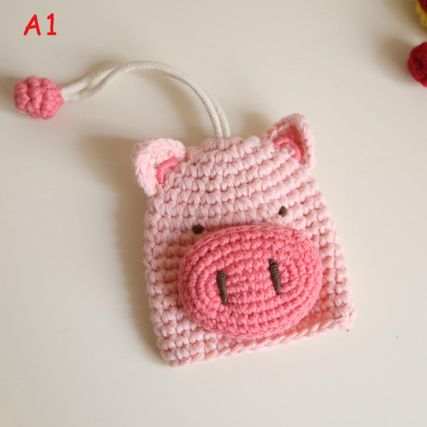 Handmade Crochet Cartoon Key Pouch,Cute Knitted Car Key Cover for Women, Anime Inspired Key Holder, Handwoven Key Protector Bag Gift for Her
