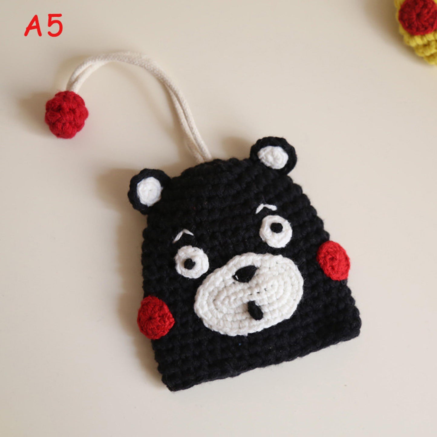 Handmade Crochet Cartoon Key Pouch,Cute Knitted Car Key Cover for Women, Anime Inspired Key Holder, Handwoven Key Protector Bag Gift for Her