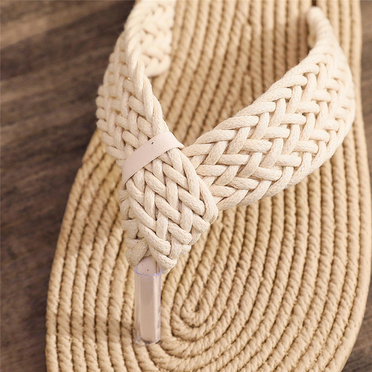 Handmade Crochet Linen Straw Flip Flops, Boho Beach Sandals, Woven Rope Thong Slippers, Summer Flat Slides, Vacation Espadrille Style Shoes